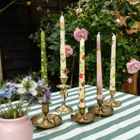 Floral - Hand Painted Dinner Candle